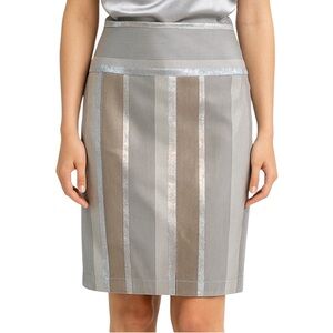 Shin Choi Beige Metallic Stripe Nora Skirt